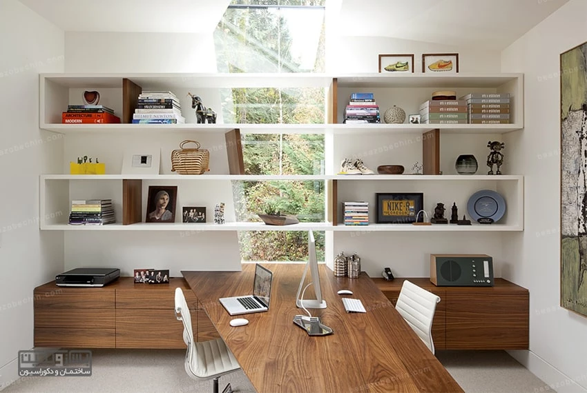 طراحی میز کار چوبی مدرن و زیبا