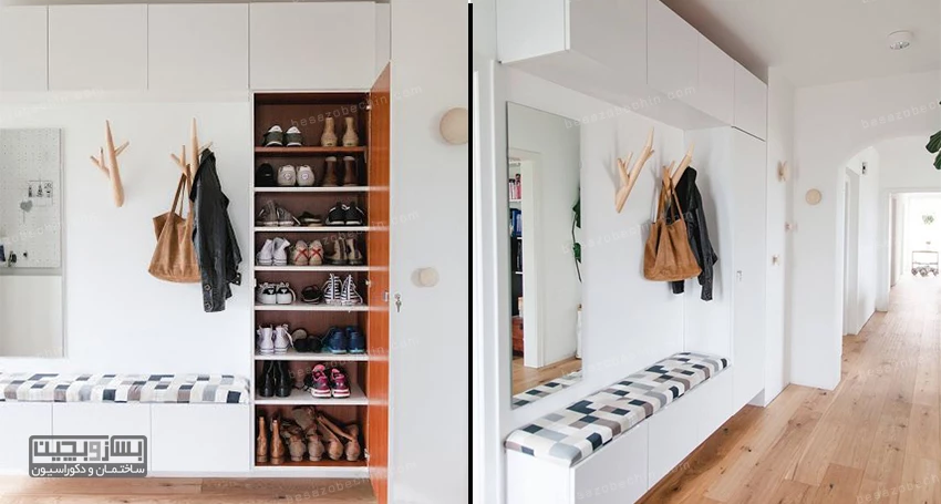 استفاده از نیمکت و صندلی برای راهروی ورودی خانه