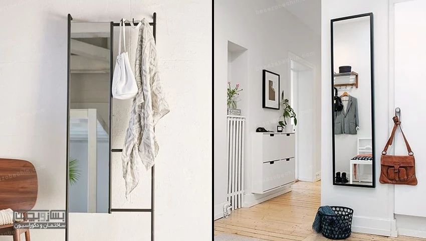 استفاده از آینه برای تزیین ورودی منزل