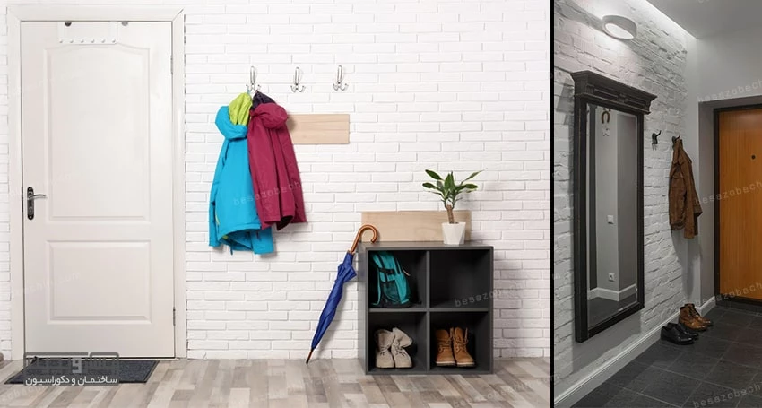 استفاده از دیوار آجری برای ورودی خانه