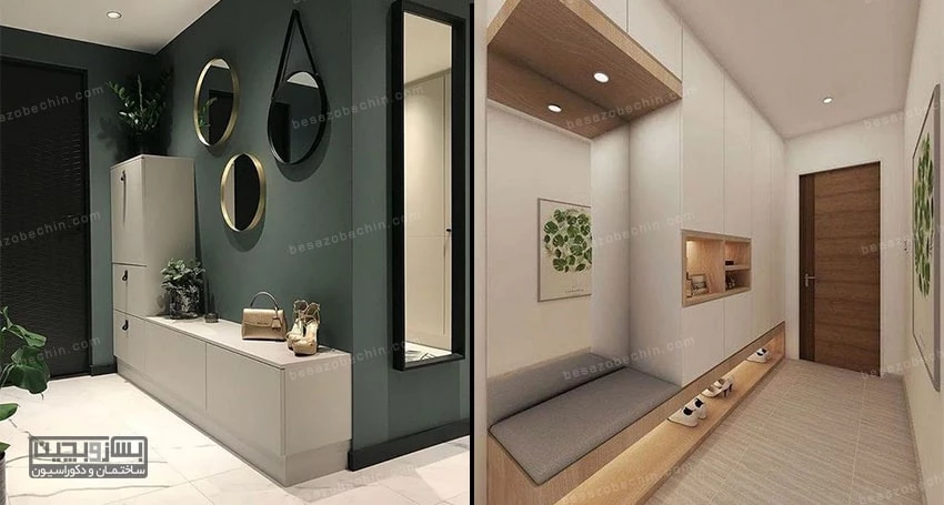 استفاده از تزیینات چوبی برای ورودی منزل