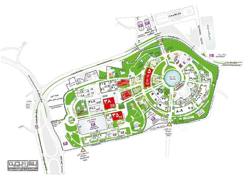 نقشه نمایشگاه بین المللی تهران