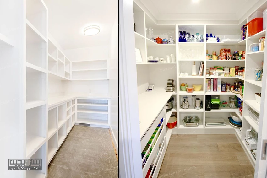 طراحی کابینت و کمد در فضای کوچک و کمجای انباری