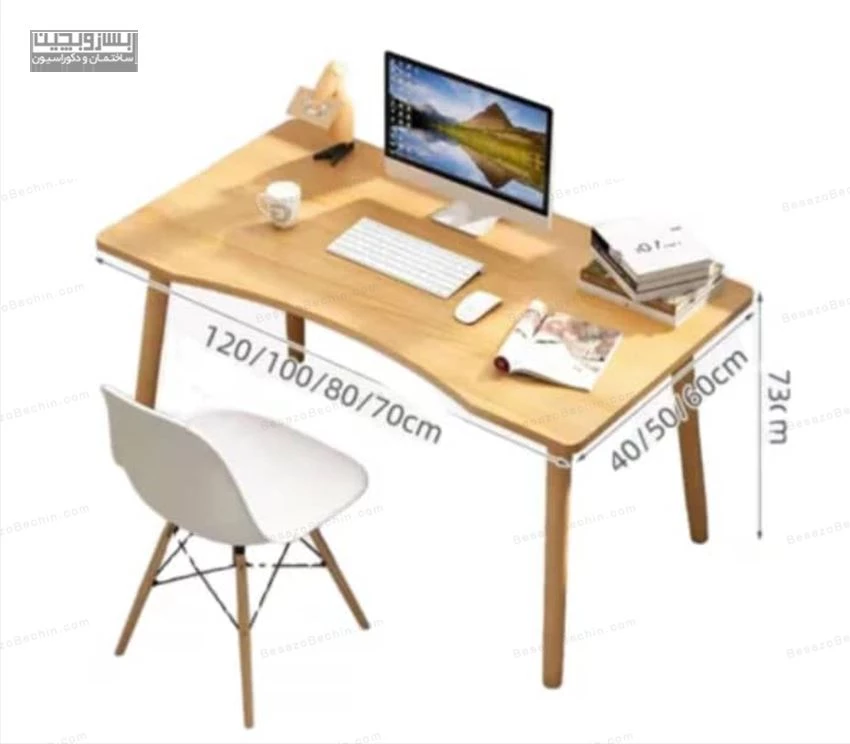 نمای دیگری از تخت خواب یک نفره به رنگ سفید با طراحی شیک به همراه کشو